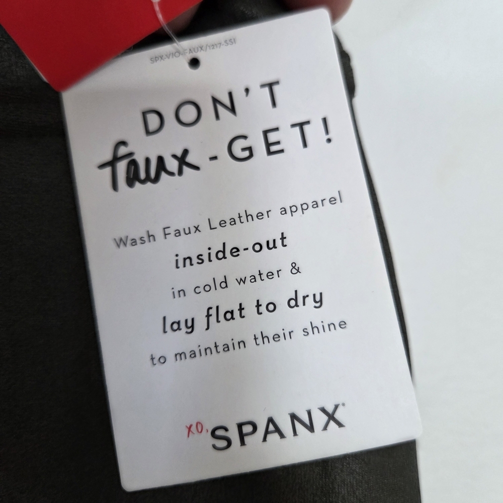 SPANX Faux Leather Pencil Skirt - Rich Olive NWT - Picture 5 of 8